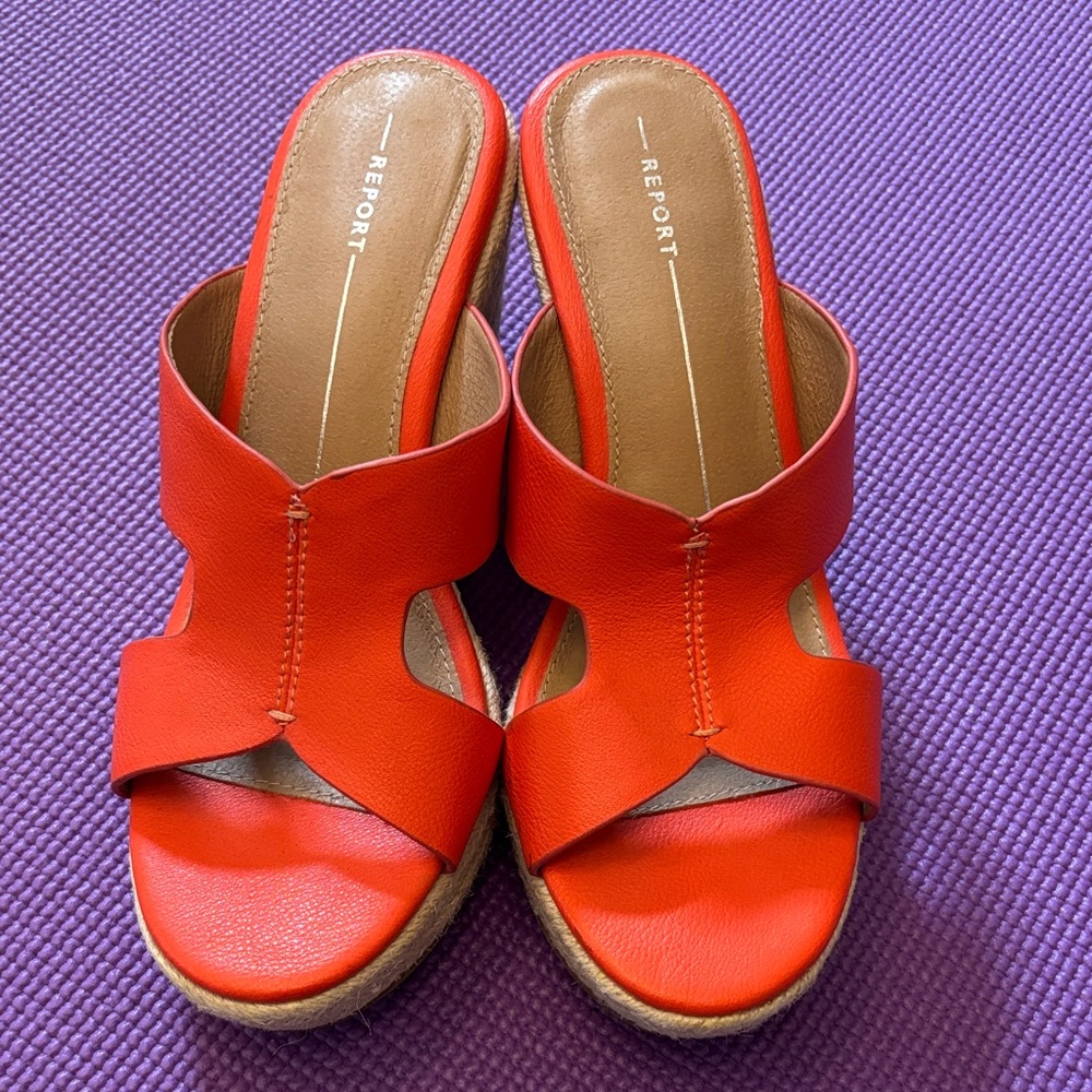 Report Women's Bright Orange Espadrilles size 8 Like New!